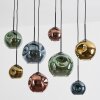 Ripoll lampa wisząca, kula świetlna, lampa wisząca niebeieski, złoty, zielony, miedziany, 8-punktowe