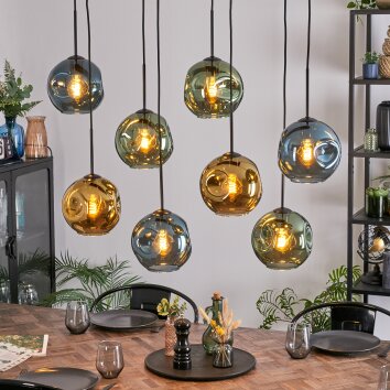 Ripoll Lampa wisząca, Kula świetlna, Lampa wisząca Niebeieski, Złoty, Zielony, 8-punktowe Ripoll Lampa wisząca, Kula świetlna, Lampa wisząca Niebeieski, Złoty, Zielony, 8-punktowe