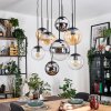 Gastor lampa wisząca, kula świetlna, lampa wisząca bursztynowy, chrom, przezroczysty, przydymiony, 8-punktowe