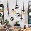 Gastor lampa wisząca, kula świetlna, lampa wisząca bursztynowy, chrom, przezroczysty, przydymiony, 8-punktowe
