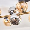 Koyoto lampa sufitowa, kula świetlna złoty, czarny, 10-punktowe