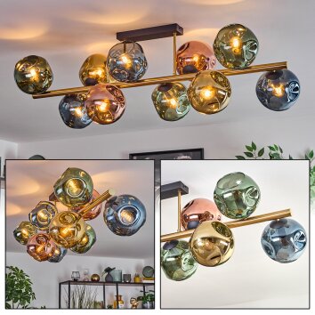 Ripoll Lampa sufitowa, Kula świetlna Złoty, Czarny, 10-punktowe