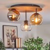 Koyoto lampa sufitowa, kula świetlna 40 cm kolory naturalne, czarny, 3-punktowe