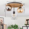 Koyoto lampa sufitowa, kula świetlna 40 cm kolory naturalne, czarny, 3-punktowe