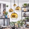Koyoto Lampa wisząca, Kula świetlna, Lampa wisząca 35 cm Złoty, Przezroczysty, 4-punktowe