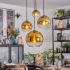 Koyoto Lampa wisząca, Kula świetlna, Lampa wisząca 35 cm Złoty, Przezroczysty, 4-punktowe