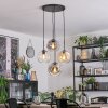 Ripoll lampa wisząca, kula świetlna, lampa wisząca bursztynowy, przezroczysty, przydymiony, 4-punktowe