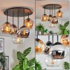 Koyoto Lampa sufitowa, Kula świetlna 37 cm W kolorze bursztynu, Chrom, Przezroczysty, Przydymiony, 5-punktowe