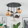 Koyoto Lampa sufitowa, Kula świetlna 37 cm W kolorze bursztynu, Chrom, Przezroczysty, Przydymiony, 5-punktowe