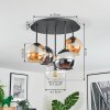 Koyoto Lampa sufitowa, Kula świetlna 37 cm W kolorze bursztynu, Chrom, Przezroczysty, Przydymiony, 5-punktowe