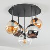Koyoto Lampa sufitowa, Kula świetlna 37 cm W kolorze bursztynu, Chrom, Przezroczysty, Przydymiony, 5-punktowe