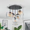 Koyoto lampa sufitowa, kula świetlna 37 cm bursztynowy, przezroczysty, przydymiony, 5-punktowe
