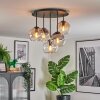 Koyoto lampa sufitowa, kula świetlna 37 cm bursztynowy, przezroczysty, przydymiony, 5-punktowe