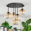 Koyoto lampa sufitowa, kula świetlna 41 cm bursztynowy, przezroczysty, 5-punktowe