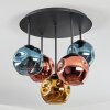 Ripoll lampa sufitowa, kula świetlna niebeieski, złoty, miedziany, 5-punktowe