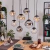 Gastor lampa wisząca, kula świetlna, lampa wisząca bursztynowy, chrom, przezroczysty, przydymiony, 8-punktowe