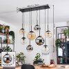 Gastor Lampa wisząca, Kula świetlna, Lampa wisząca W kolorze bursztynu, Chrom, Przezroczysty, Przydymiony, 8-punktowe