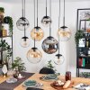 Gastor lampa wisząca, kula świetlna, lampa wisząca bursztynowy, przezroczysty, przydymiony, 8-punktowe