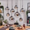 Gastor lampa wisząca, kula świetlna, lampa wisząca chrom, przezroczysty, przydymiony, 8-punktowe