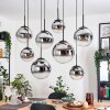 Gastor lampa wisząca, kula świetlna, lampa wisząca chrom, przezroczysty, przydymiony, 8-punktowe
