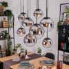 Gastor lampa wisząca, kula świetlna, lampa wisząca chrom, przezroczysty, przydymiony, 8-punktowe