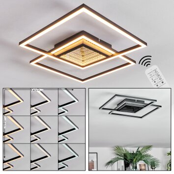 Manor Lampa sufitowa LED Czarny, 1-punktowy, Zdalne sterowanie