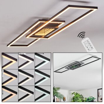Manor Lampa sufitowa LED Czarny, 1-punktowy, Zdalne sterowanie