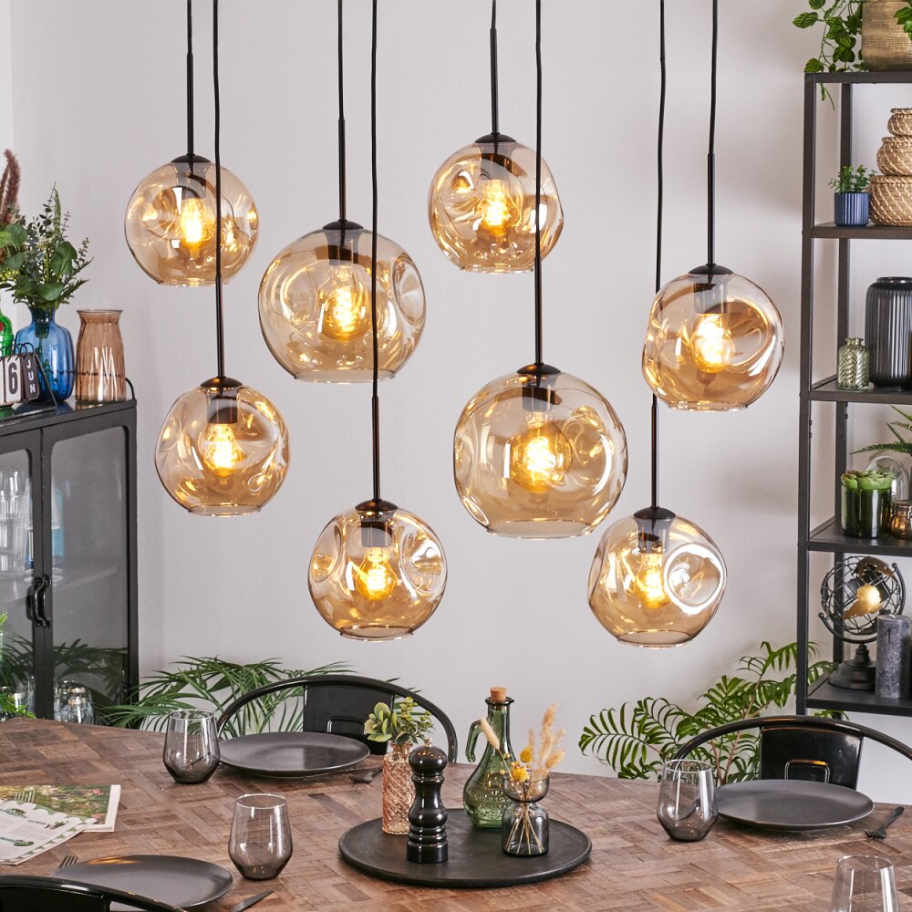 Ripoll Lampa wisząca, Kula świetlna, Lampa wisząca W kolorze bursztynu, 8-punktowe main product photo