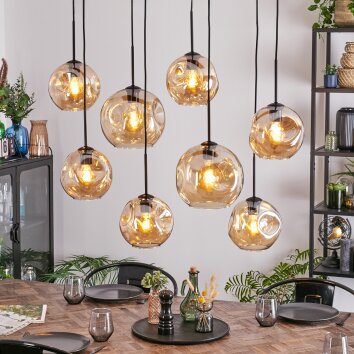 Ripoll Lampa wisząca, Kula świetlna, Lampa wisząca W kolorze bursztynu, 8-punktowe Ripoll Lampa wisząca, Kula świetlna, Lampa wisząca W kolorze bursztynu, 8-punktowe