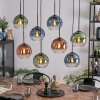 Koyoto lampa wisząca, kula świetlna, lampa wisząca niebeieski, zielony, przezroczysty, miedziany, 8-punktowe