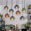 Koyoto lampa wisząca, kula świetlna, lampa wisząca niebeieski, zielony, przezroczysty, miedziany, 8-punktowe