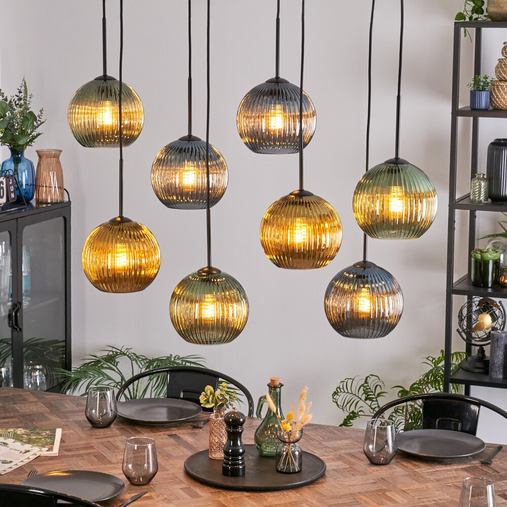 Koyoto Lampa wisząca, Kula świetlna, Lampa wisząca Niebeieski, Złoty, Zielony, 8-punktowe main product photo