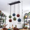 Ripoll lampa wisząca, kula świetlna, lampa wisząca niebeieski, zielony, miedziany, 6-punktowe