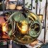 Ripoll lampa wisząca, kula świetlna, lampa wisząca niebeieski, zielony, miedziany, 6-punktowe