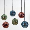Ripoll lampa wisząca, kula świetlna, lampa wisząca niebeieski, zielony, miedziany, 6-punktowe
