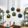 Ripoll Lampa wisząca, Kula świetlna, Lampa wisząca Niebeieski, Złoty, Zielony, 6-punktowe