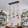 Ripoll lampa wisząca, kula świetlna, lampa wisząca bursztynowy, przezroczysty, przydymiony, 6-punktowe