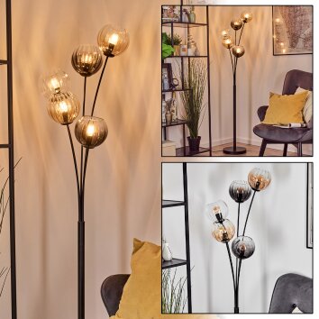 Koyoto Kula świetlna, Lampa stojąca W kolorze bursztynu, Przezroczysty, Przydymiony, 5-punktowe