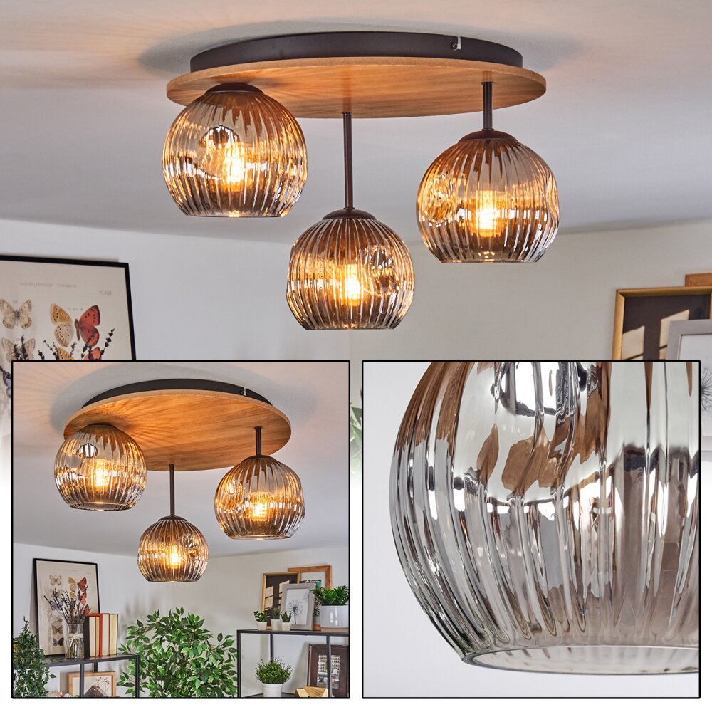 Ripoll Lampa sufitowa, Kula świetlna Ecru, Czarny, 3-punktowe main product photo