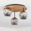 Ripoll lampa sufitowa, kula świetlna kolory naturalne, czarny, 3-punktowe