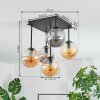 Gastor lampa sufitowa, kula świetlna bursztynowy, przydymiony, 5-punktowe