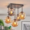 Gastor Lampa sufitowa, Kula świetlna W kolorze bursztynu, Przydymiony, 5-punktowe