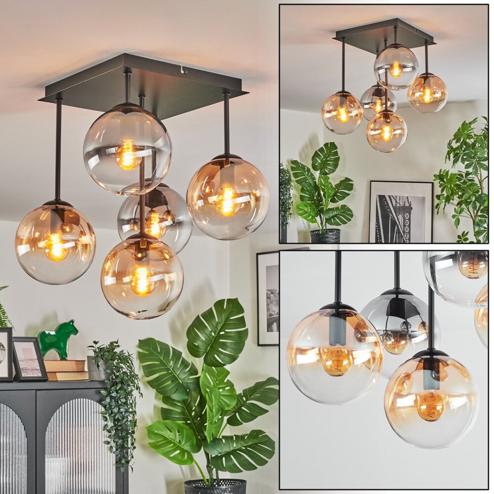 Gastor Lampa sufitowa, Kula świetlna W kolorze bursztynu, Przezroczysty, Przydymiony, 5-punktowe main product photo