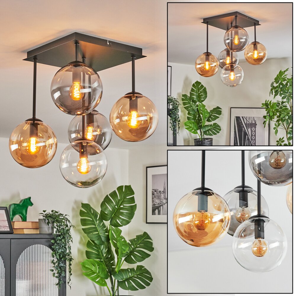 Gastor Lampa sufitowa, Kula świetlna W kolorze bursztynu, Przezroczysty, Przydymiony, 5-punktowe main product photo