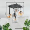 Gastor Lampa sufitowa, Kula świetlna W kolorze bursztynu, Przezroczysty, Przydymiony, 5-punktowe