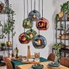 Ripoll Lampa wisząca, Kula świetlna, Lampa wisząca Niebeieski, Zielony, W kolorze miedzi, 6-punktowe