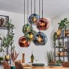 Ripoll Lampa wisząca, Kula świetlna, Lampa wisząca Niebeieski, Zielony, W kolorze miedzi, 6-punktowe
