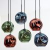 Ripoll Lampa wisząca, Kula świetlna, Lampa wisząca Niebeieski, Zielony, W kolorze miedzi, 6-punktowe