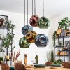 Ripoll lampa wisząca, kula świetlna, lampa wisząca niebeieski, złoty, zielony, miedziany, 6-punktowe