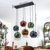 Ripoll lampa wisząca, kula świetlna, lampa wisząca niebeieski, złoty, zielony, miedziany, 6-punktowe